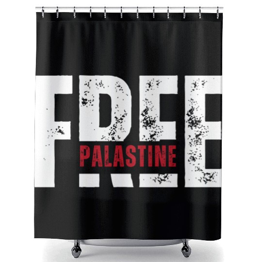 Free Palestine – Solidarity Statement Shower Curtains