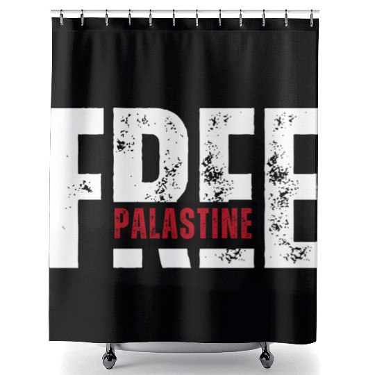 Free Palestine – Solidarity Statement Shower Curtains