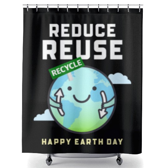 earth day Shower Curtains design creator for a recyclin