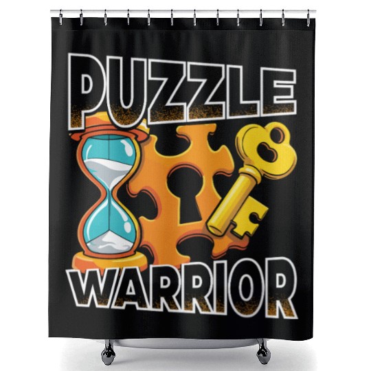 Escape Room Puzzle Warrior Shower Curtains