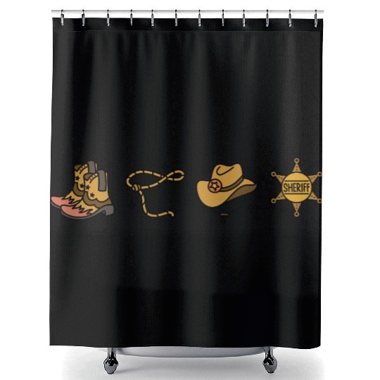 Cowboy Sheriff Vibes Design – Wild West Style Shower Curtains