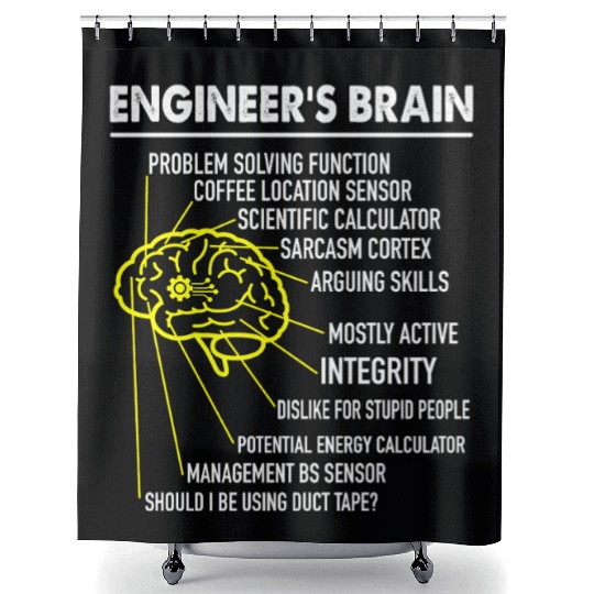 Enginee's brain anatomy for engineer engineering Shower Curtains