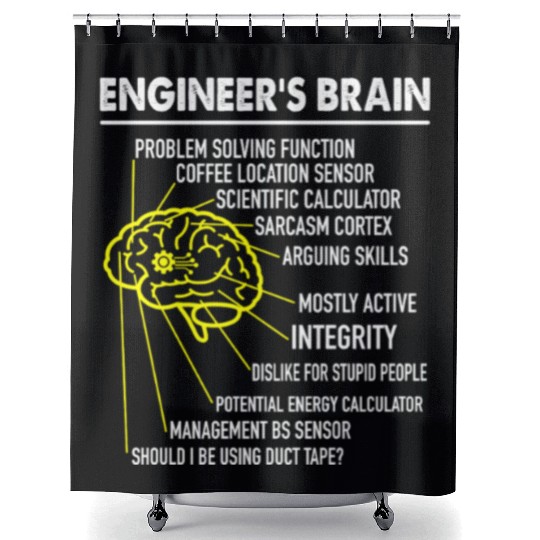 Enginee's brain anatomy for engineer engineering Shower Curtains