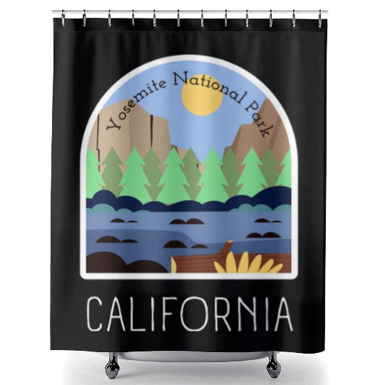 Retro Yosemite National Park California Shower Curtains