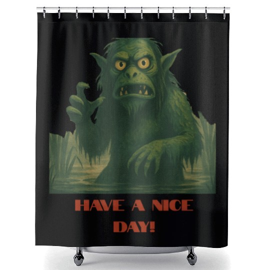 Have a Nice Day – Funny Monster Swamp Art Shower Curtains