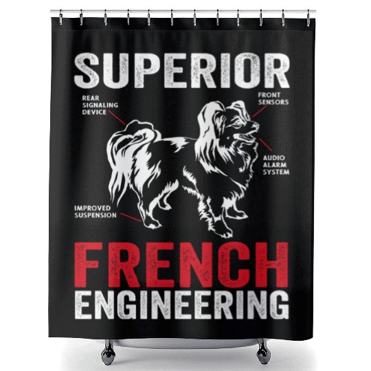 Superior french engineering for dog lover Shower Curtains