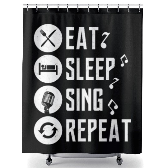 Eat Sleep Sing Repeat Singing Singer Shower Curtains