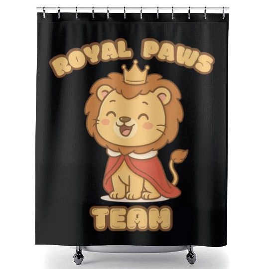 Royal Paws Team Lion Shower Curtains – Cute Kawaii Animal