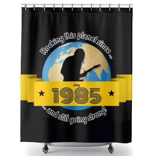 40th birthday Rocking this planet since 07/1985 Shower Curtains