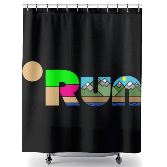 Run marathon Running Man Triathlon Health Gym Shower Curtains