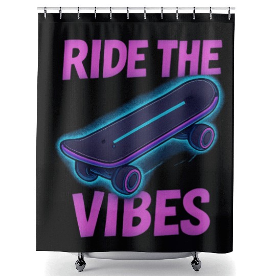 Neon Skate Vibes – Youth Streetwear Shower Curtains