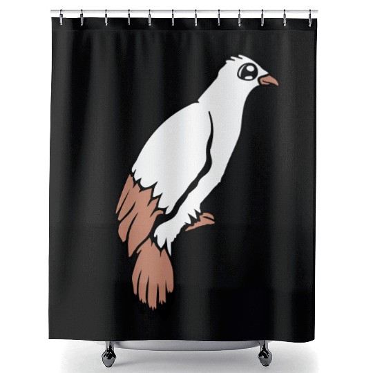 Bird raven dove sitting cable hawk eagle birdie Shower Curtains