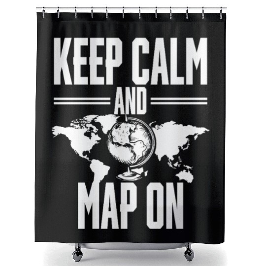 Geographic Information Systems Keep Calm Map On Shower Curtains