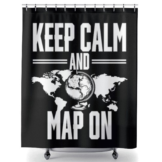 Geographic Information Systems Keep Calm Map On Shower Curtains