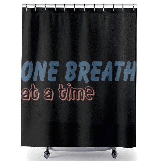 One Breath At A Time Runner Running Mindful Breath Shower Curtains