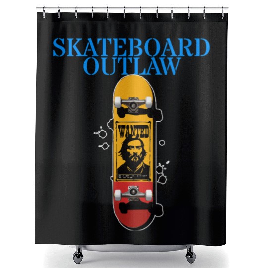 Skateboard Outlaw Shower Curtains