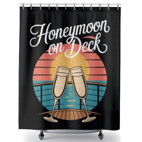 Romantic Cruise Ocean Love Sunset Sail Couples Shower Curtains
