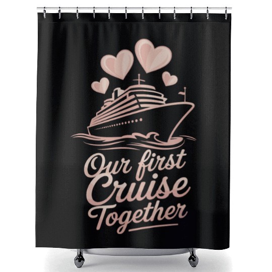 Romantic Cruise Ocean Love Sunset Sail Couples Shower Curtains
