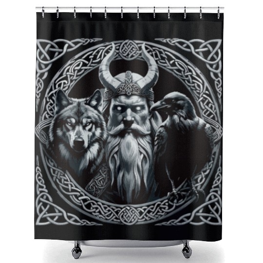 Viking Warrior Man Odin Thor Norman Walhalla Shower Curtains