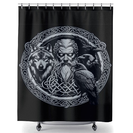 Viking Warrior Man Odin Thor Norman Walhalla Shower Curtains