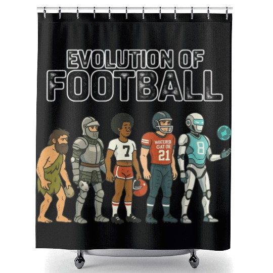 Football Evolution Timeline for Draft and Game Day Shower Curtains
