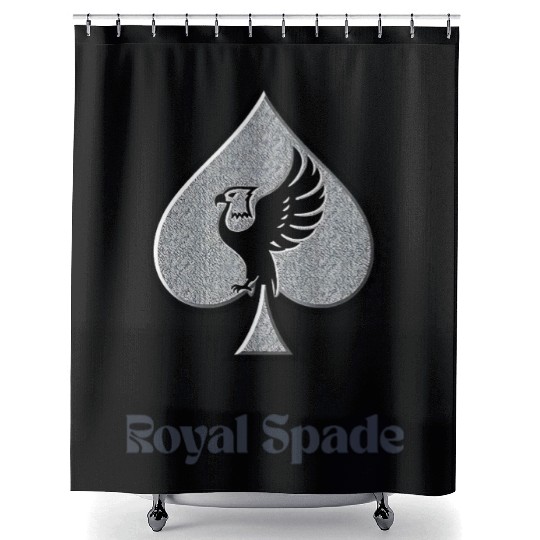 spade card symbol with a bird Shower Curtains