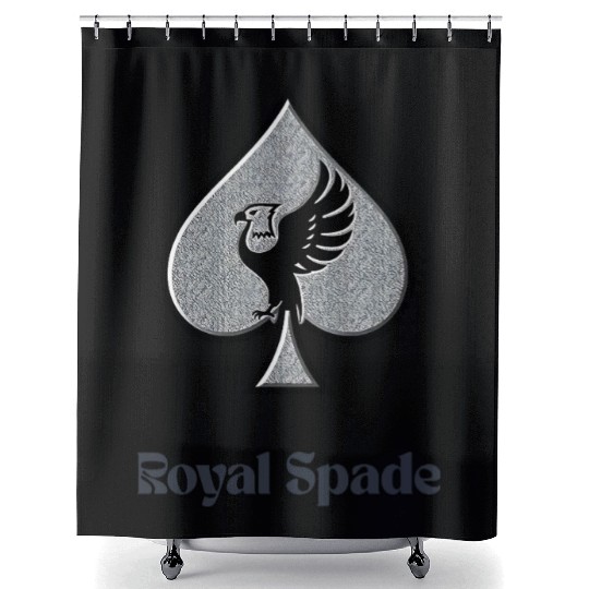 spade card symbol with a bird Shower Curtains