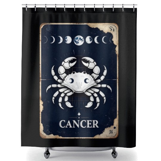 Zodiac Card Cancer Shower Curtains