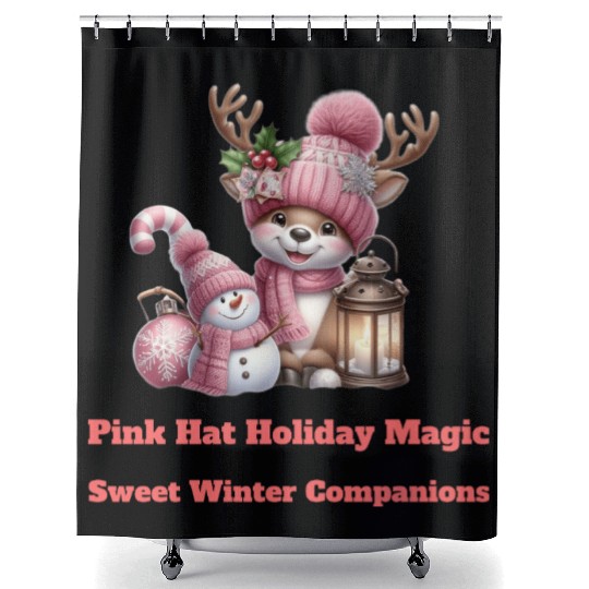 A Pink Winter Wonderland Shower Curtains