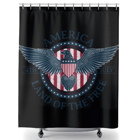 Patriotic American Independence Day – 4th of July Shower Curtains