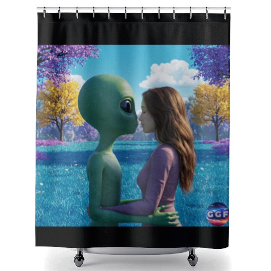 Alien Love Affair Shower Curtains