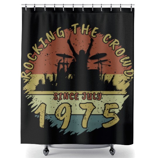 50th Birthday Rocking the crowd DRM 07/1975 Shower Curtains