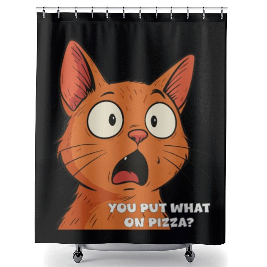 Funny Shocked Cat Meme Shower Curtains