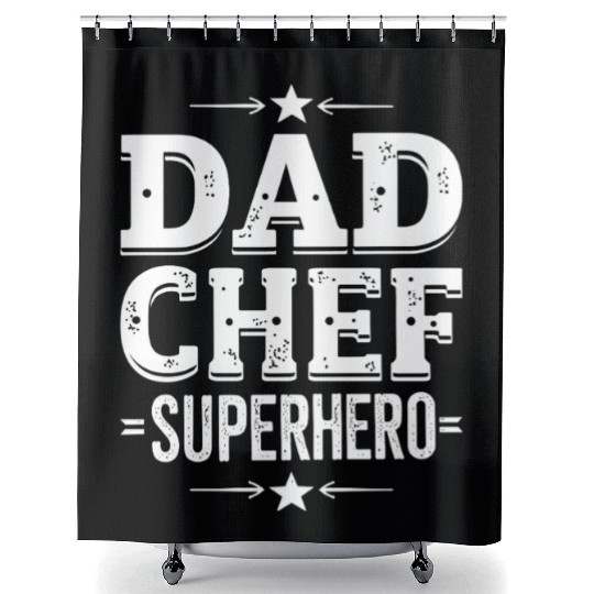 Dad Chef Superhero – Papa Cook Father Shower Curtains