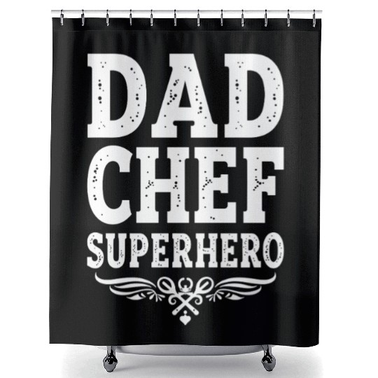 Dad Chef Superhero – Papa Cook Father Shower Curtains