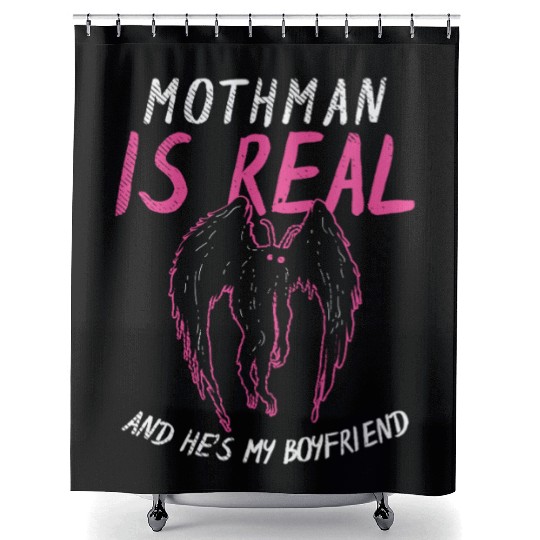 Mothman Is My Boyfriend For Cryptid Lover Shower Curtains