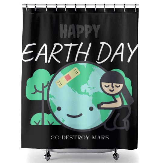 Funny Earth Day Shower Curtains – Go Destroy Mars Quote