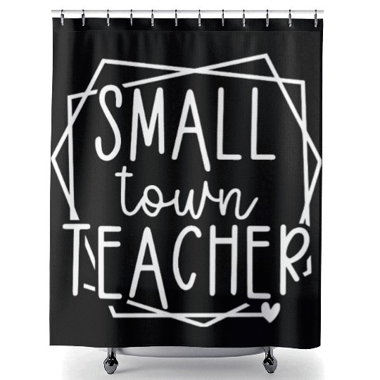 Small Town Teacher Heart Graphic for Educators Shower Curtains