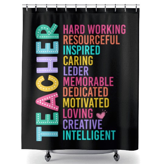 TEACHER APPRECIATION Colourful Inspirational Words Shower Curtains
