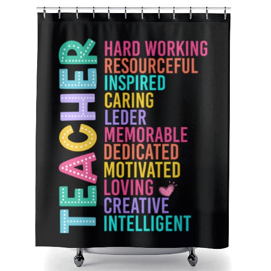TEACHER APPRECIATION Colourful Inspirational Words Shower Curtains