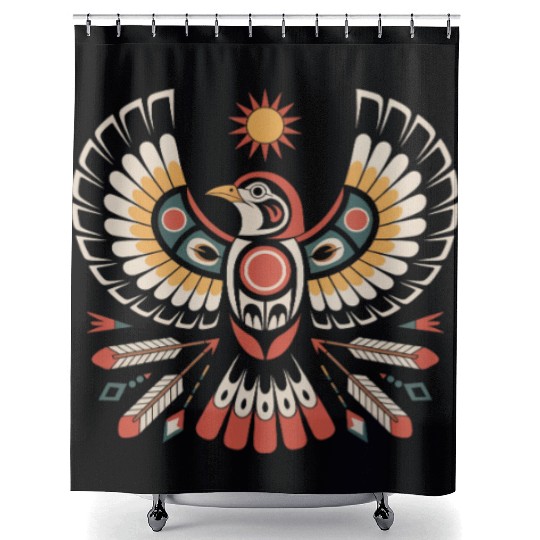 Sparrow Indigenous Indian Tribal Art Native Shower Curtains