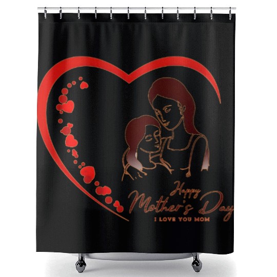 Mother & Daughter Love Heart Mother’s Day Shower Curtains