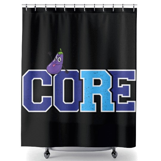 Core and eggplant Shower Curtains