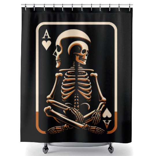 Skeleton Ace Playing Card Shower Curtains