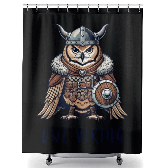 Owl Viking - The Winged Warrior Shower Curtains