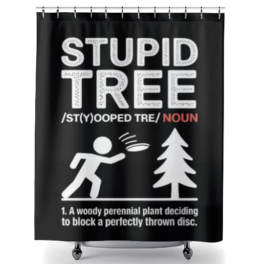 Funny Stupid Tree Frisbee Golf Memes Disc Golf Shower Curtains