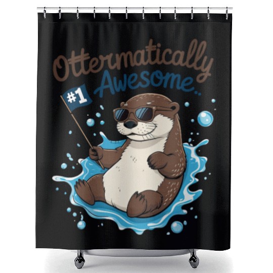 Ottermatically Awesome – Funny Otter Shower Curtains