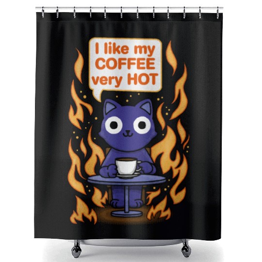 I like coffee very hot Shower Curtains