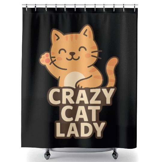 Crazy Cat Lady – Cute Cat Lover Design Shower Curtains