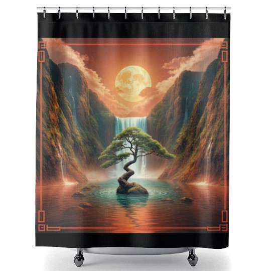 Harmonious Night 8 Shower Curtains